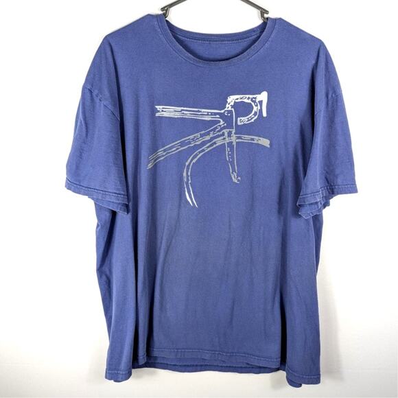 Gran Fondo Believe In The Bike Cycling T Shirt Blue Adult Large Graphic Tee USA - Picture 1 of 4